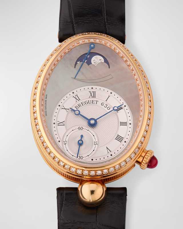Reine de Naples 18K Rose Gold 28.5mm Watch with Diamonds and Mother-Of-Pearl
